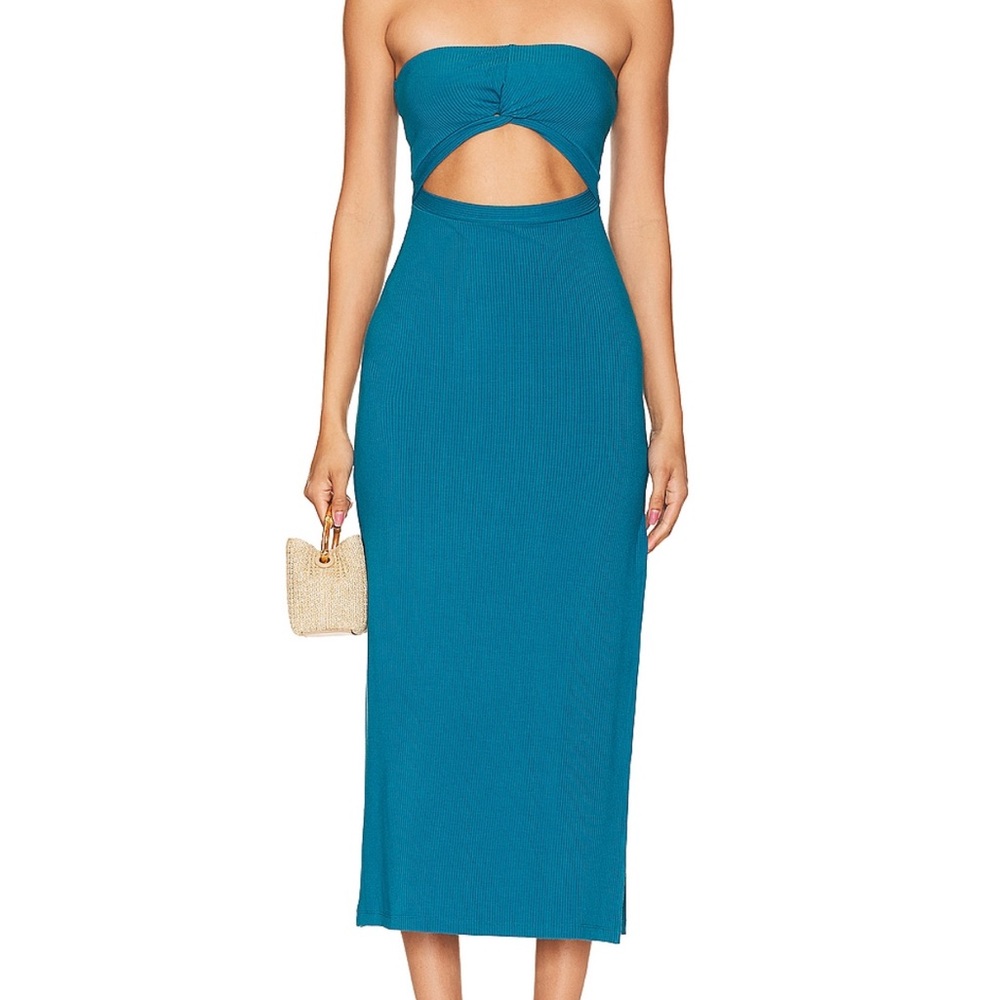 Kierra Dress in Mediterranean Elegant Teal Strapless Dress - Brand new with tags